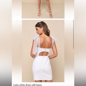 Short white LULUs dress with pearls